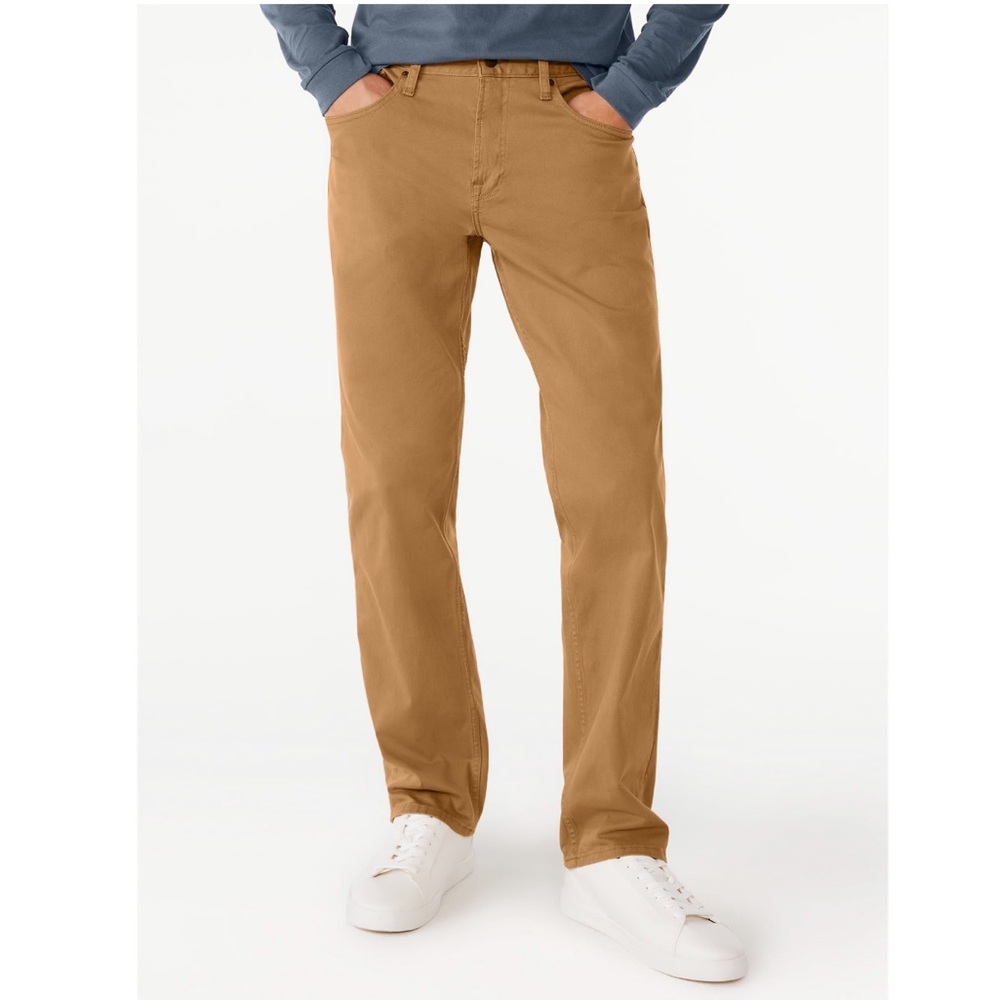 Free Assembly Men's Mid Rise Modern Straight Compact Twill Jeans - Picture 3 of 14